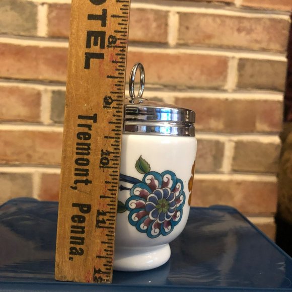 Vtg Royal Worcester Single Egg Coddler/Cup Palmyra Jacobean Pattern w/Metal Lid - Picture 7 of 7